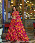 Lorenvalley Fashion Multicolor Marble Floral Printed Lehenga Choli With Dupatta