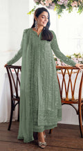Anaita Teal Green Faux Georgette Suit With Embroidery Sequence & Khatli Work