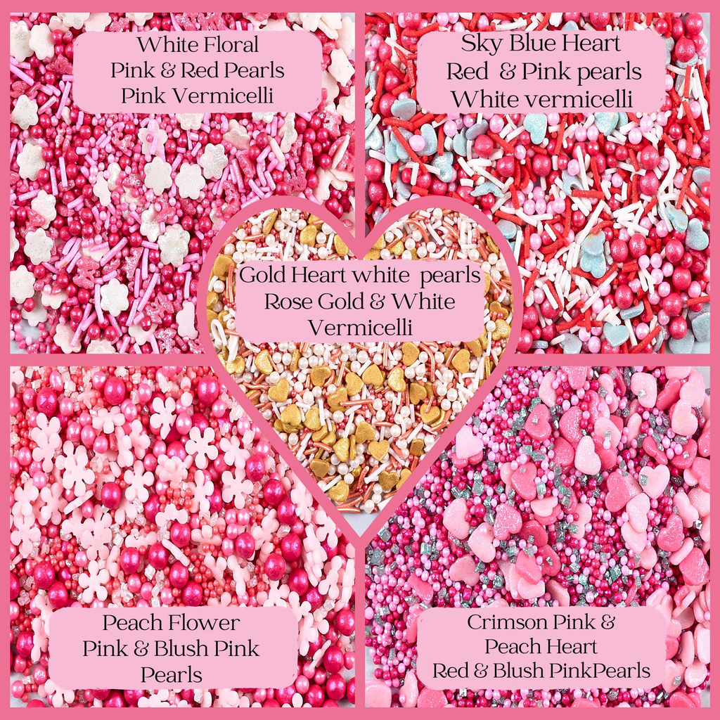 Confect Valentine Sprinkles | 11 Edible Decoration for Baking & Dessert