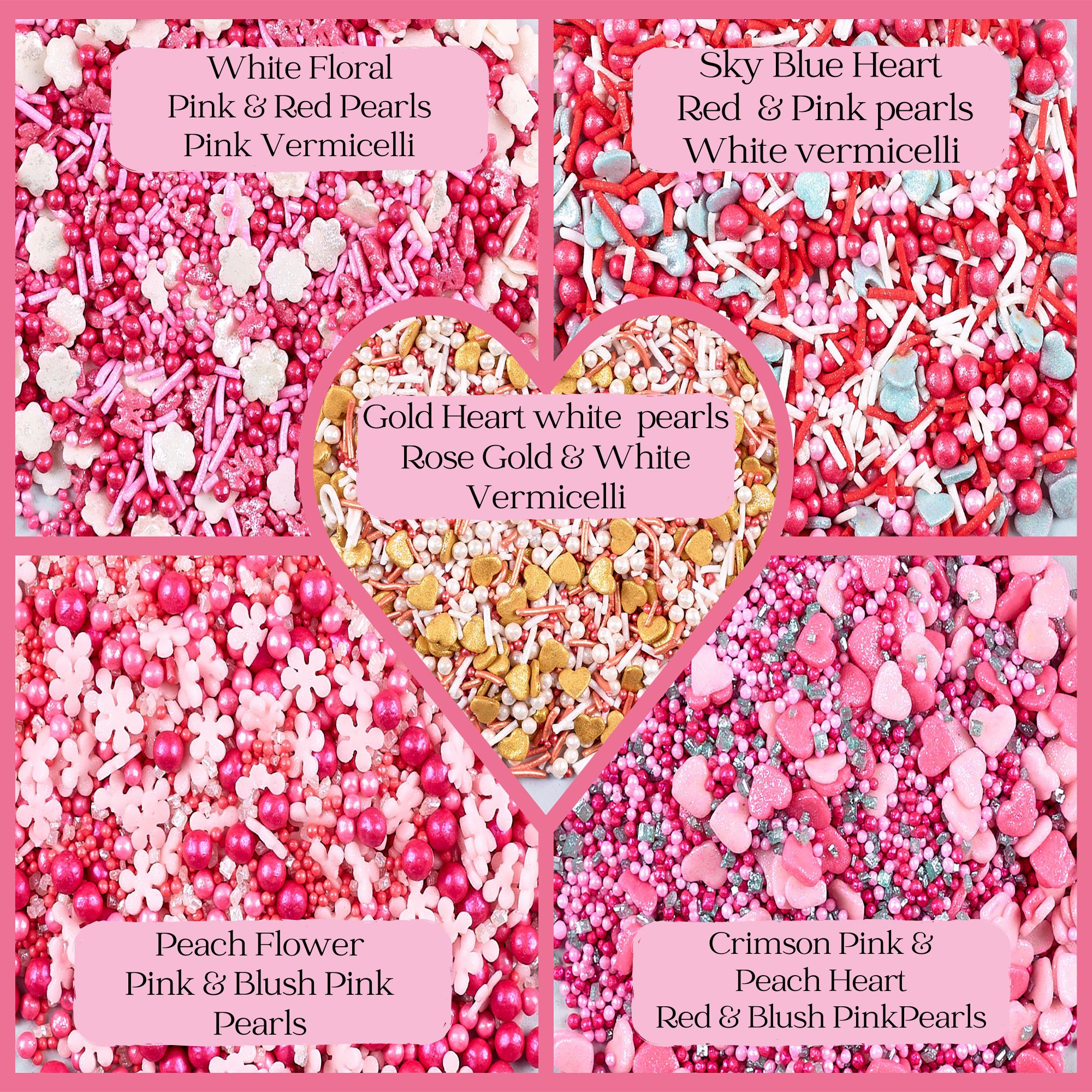 Confect Valentine Sprinkles | 11 Edible Decoration for Baking & Dessert