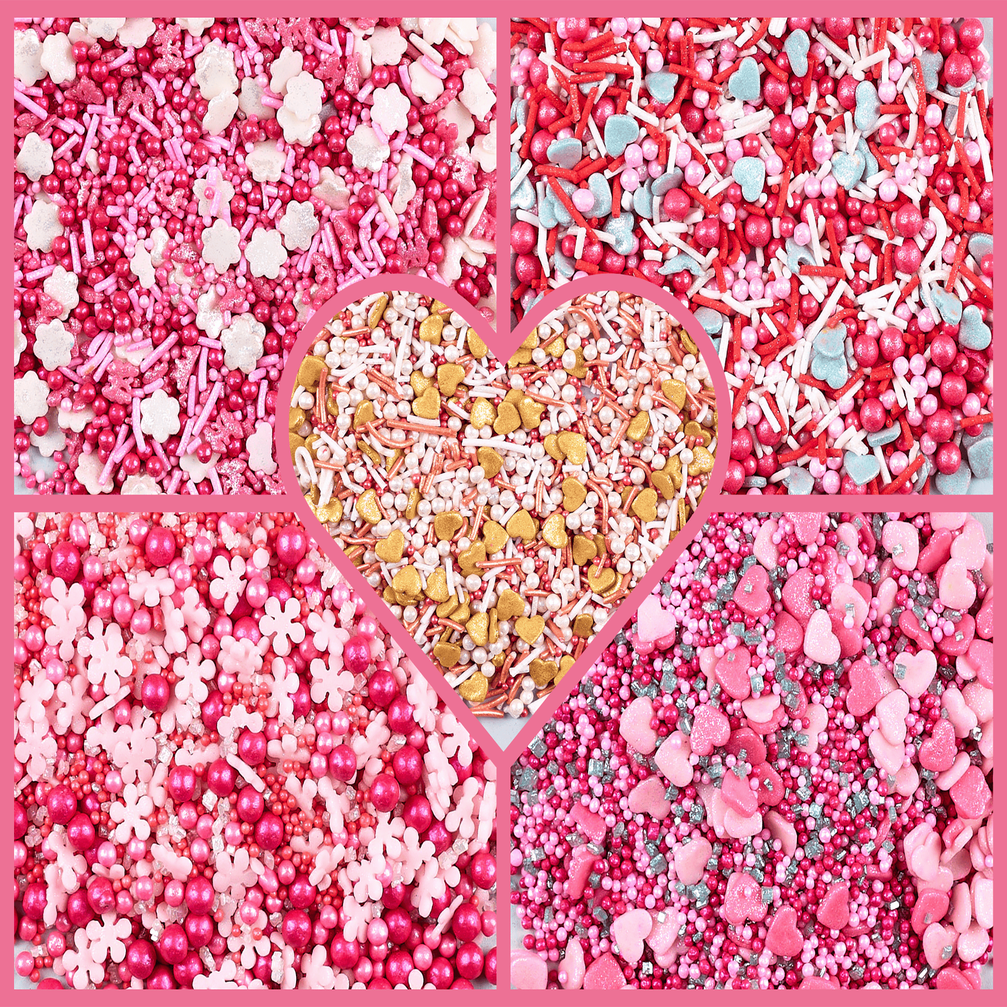 Confect Valentine Sprinkles | 11 Edible Decoration for Baking & Dessert