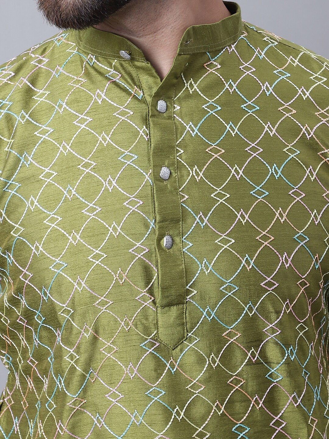 Sojanya Men Embroidered Regular Thread Work Kurta With Pyjamas & Nehru Jacket