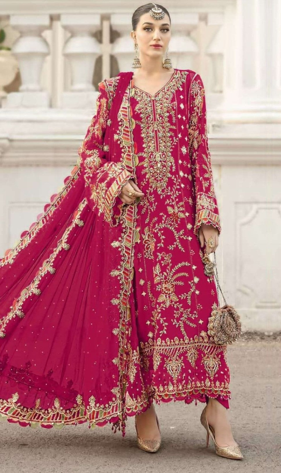 Anaita Rani-Pink Silk Suit With Embroidery & Sequence Work