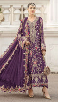 Anaita Purple Silk Suit With Embroidery & Sequence Work