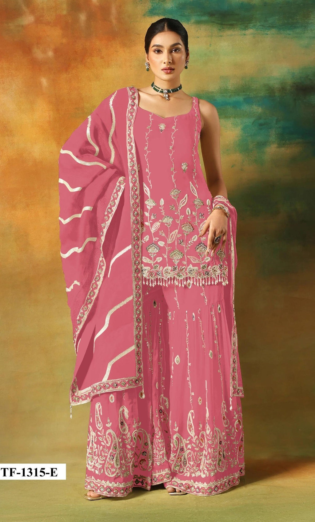 Anaita Magenta Heavy Fox Georgette Suit With Embroidery Work