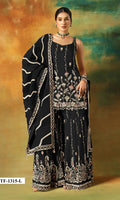 Anaita Black Heavy Fox Georgette Suit With Embroidery Work