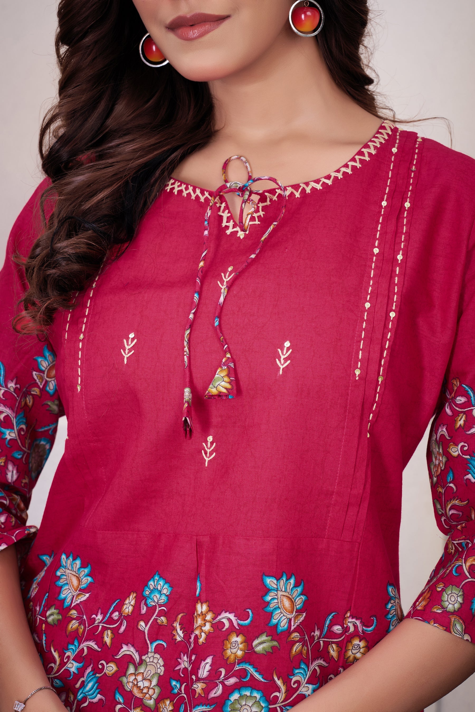 Lorenvalley Fashion Pink Pure Cotton Elegant & Trendy Printed Design Co-Ord Set