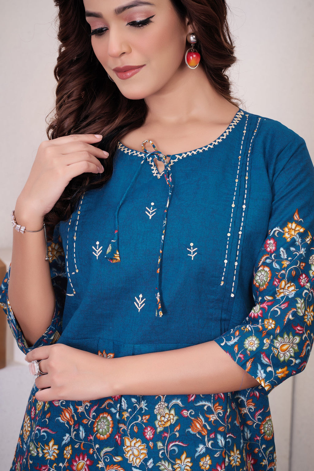 Lorenvalley Fashion Rama Pure Cotton Elegant & Trendy Printed Design Co-Ord Set