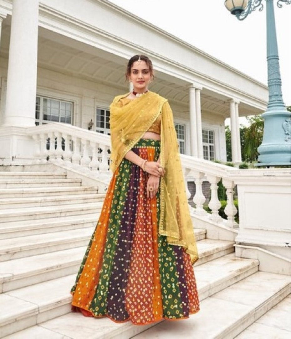 Anaita Multicolor Georgette Lehenga Choli With Sequence & Thread Work