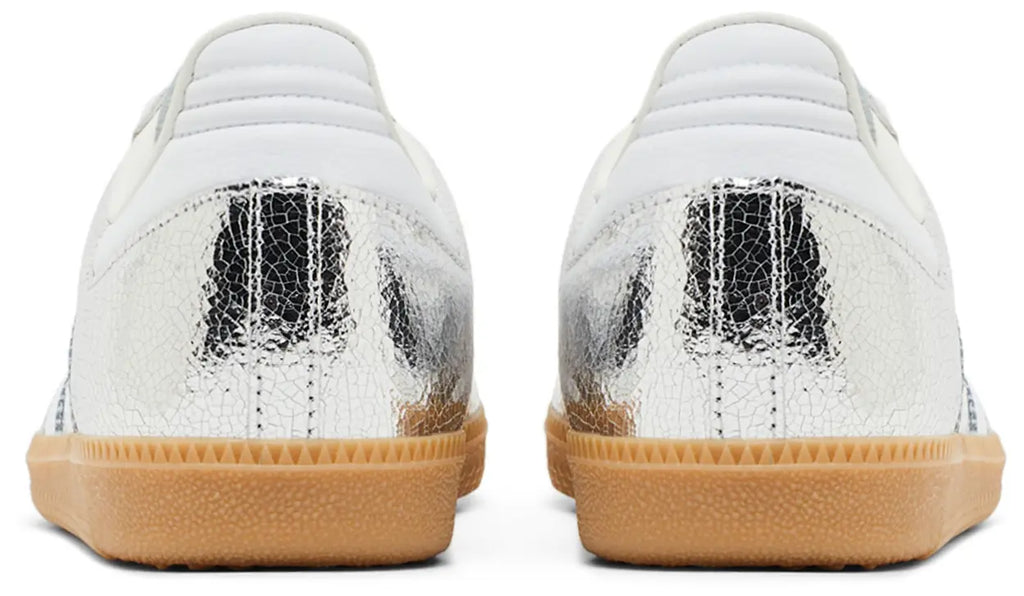 Adidas Samba OG Silver Metallic Cracked Leather (Women's)