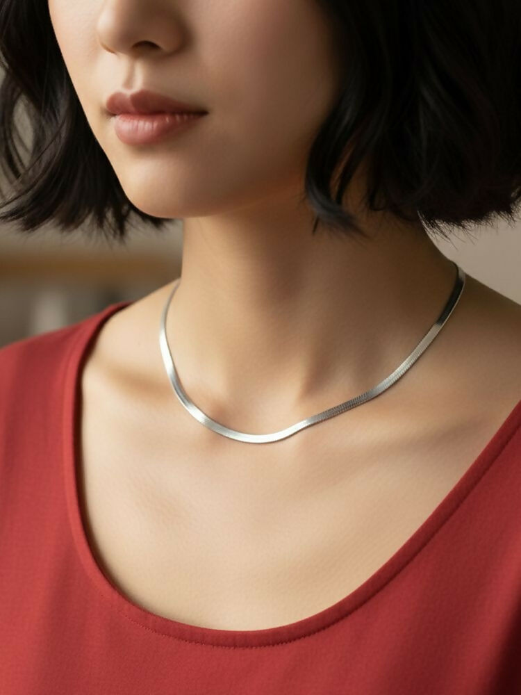 NVR Women German Silver Oxidised Chain