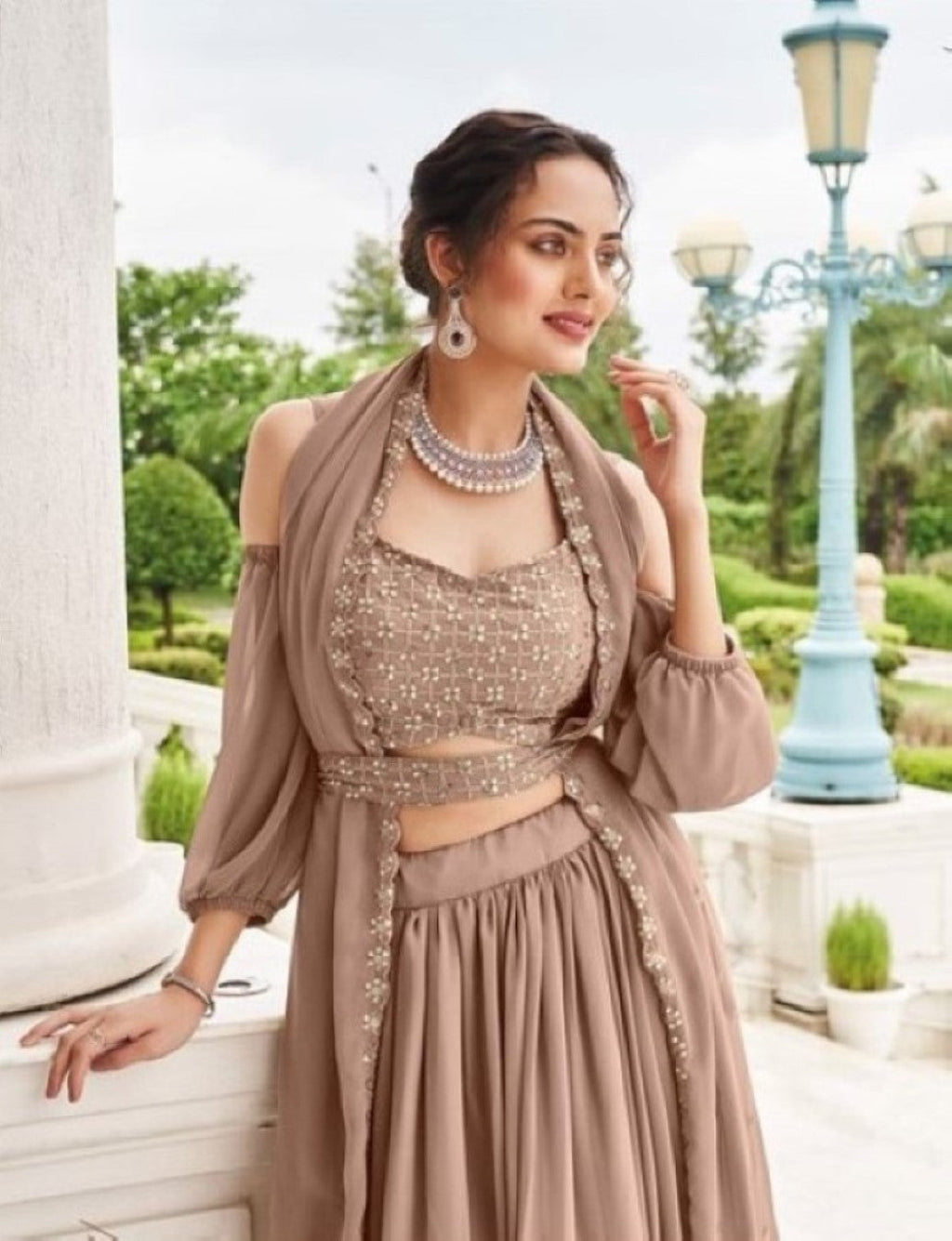 Anaita Chiku Georgette Lehenga Choli With Sequence & Thread Work