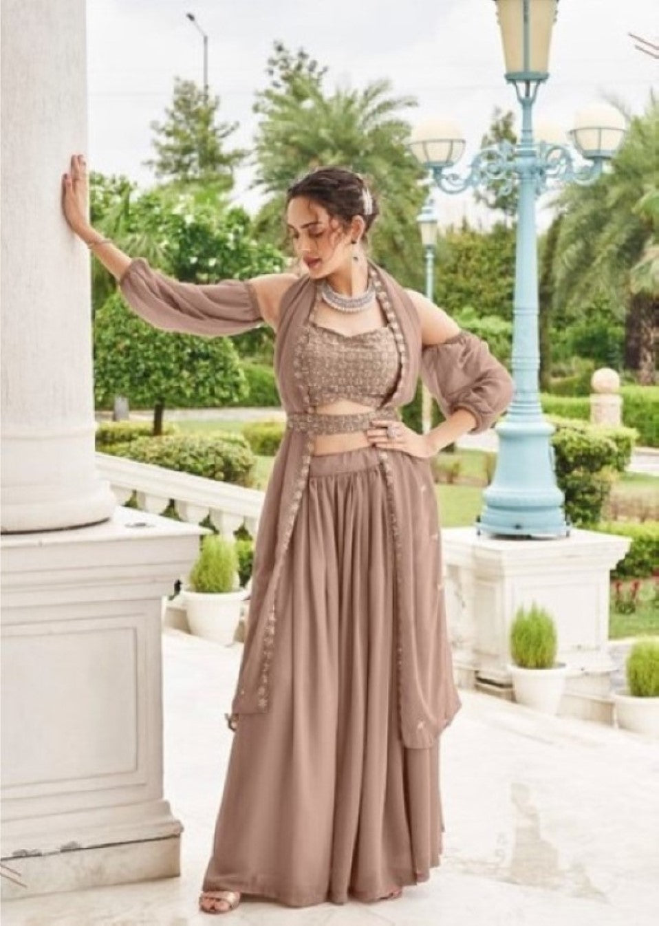 Anaita Chiku Georgette Lehenga Choli With Sequence & Thread Work