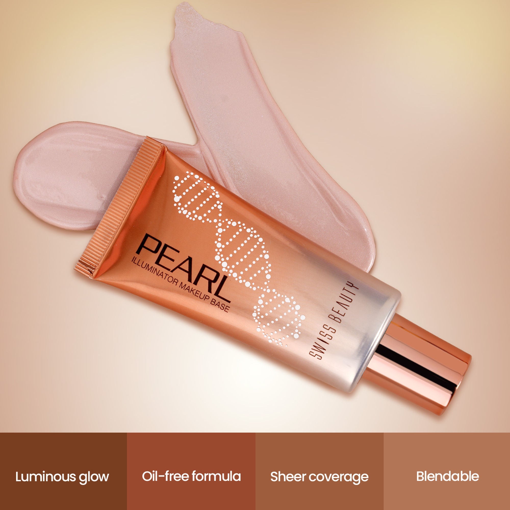 Swiss Beauty Pearl Illuminator Makeup Base Long lasting & Radiant Skin Highlighter - 02 Silver Pink