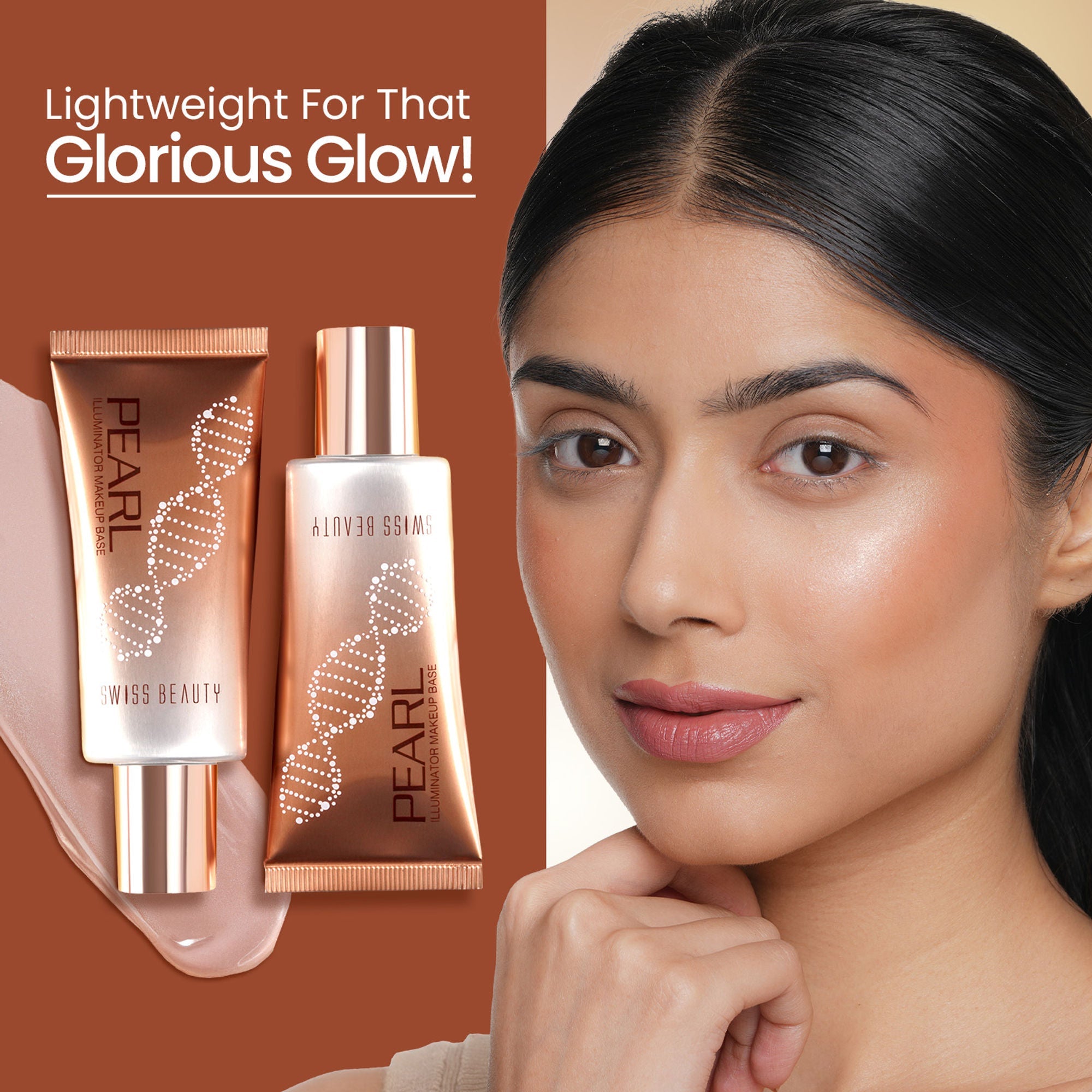 Swiss Beauty Pearl Illuminator Makeup Base Long lasting & Radiant Skin Highlighter - 02 Silver Pink