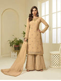 Myra Musturd Yellow Georgette Embroidered Palazzo Sui