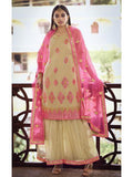 Myra Beige Heavy Embroidered Gharara Suit