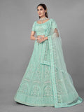Myra Sea Green Heavy Embroidered Soft Net bridal Lehenga