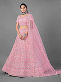 Myra Pink Heavy Embroidered Soft Net bridal Lehenga