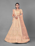 Myra Peach Heavy Embroidered Soft Net bridal Lehenga