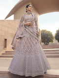 Myra Mauve Heavy Embroidered Soft Net bridal Lehenga