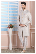 Raivat Ethnic Art Silk Thread Work Indo Western In Light Grey Colour