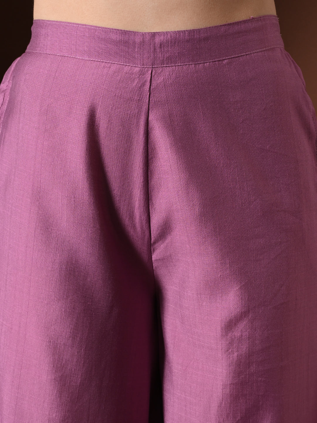 Myshka Women Lavender Longline Sleeveless Kurta with Trouser & Dupatta