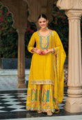 Anaita Yellow Premium Embroidered Chinon Readymade Salwar Suit