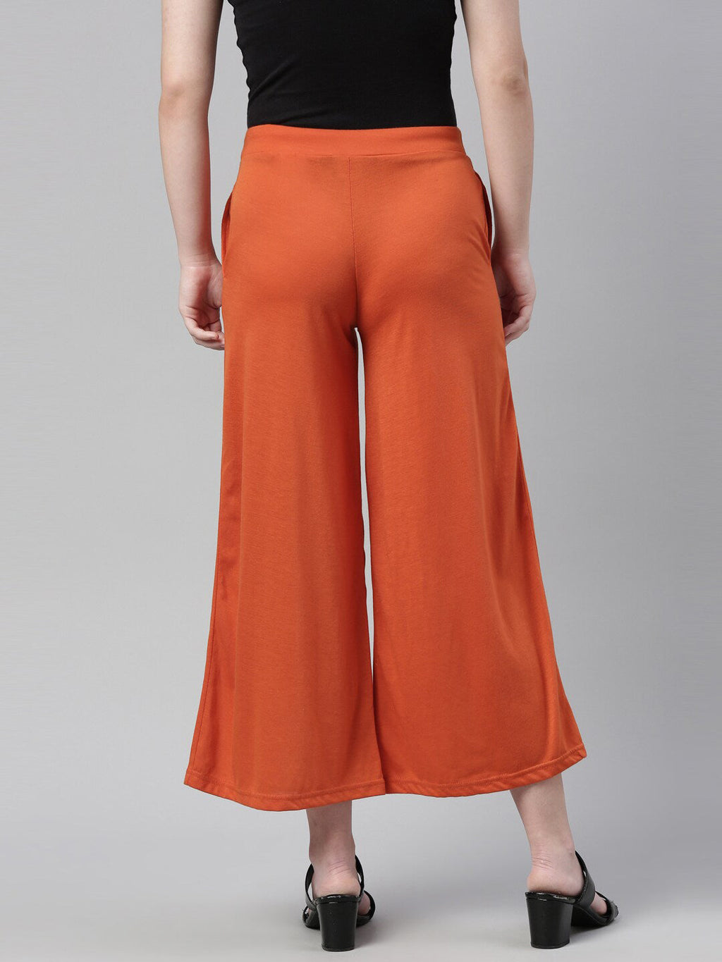 Souchii Women Orange Knitted Palazzo