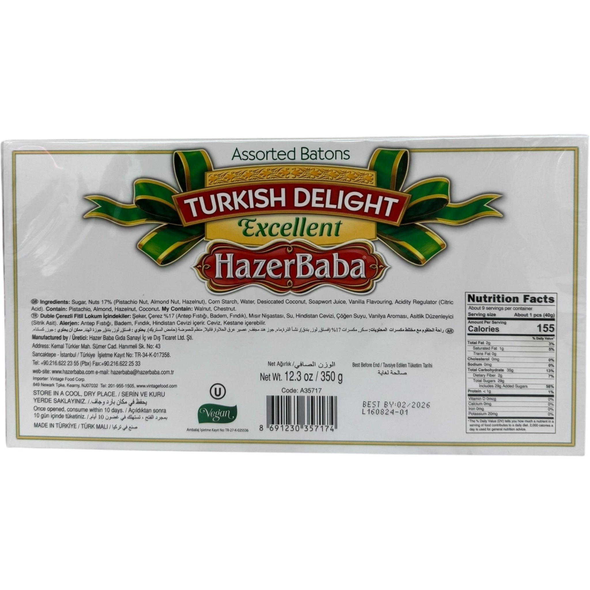 Hazerbaba Traditional Turkish Delight 250g