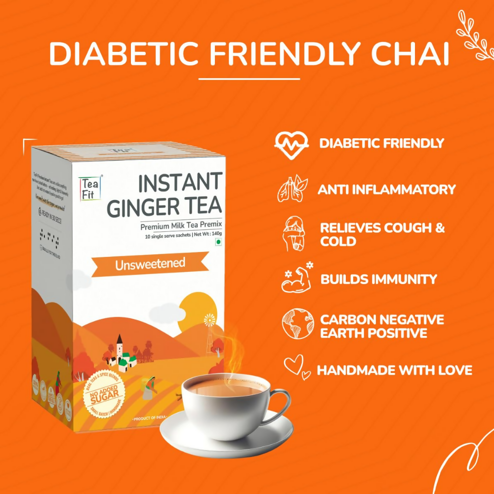 TeaFit No Sugar Instant Ginger Tea Premix