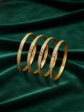 NVR Women Set of 4 Gold Plated Artificial Stone Bangle