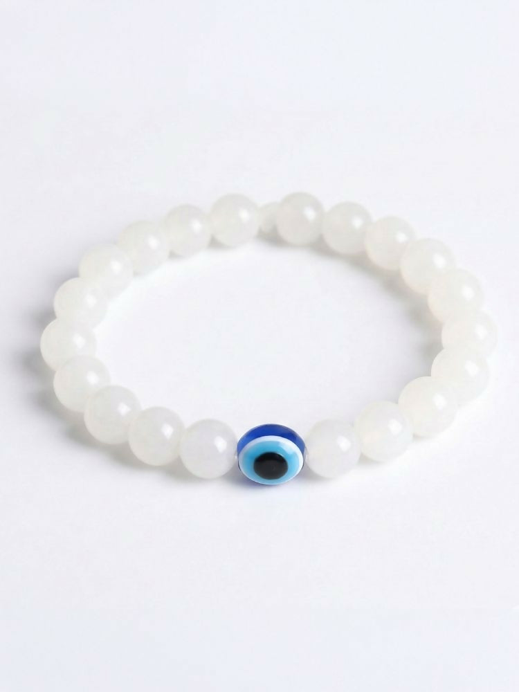 NVR White Crystal Evil Eye Bracelet for Men & Women