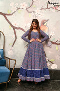 Aayaa Pure Ab Cotton Gown With Heavy Digital Print - Multi Color