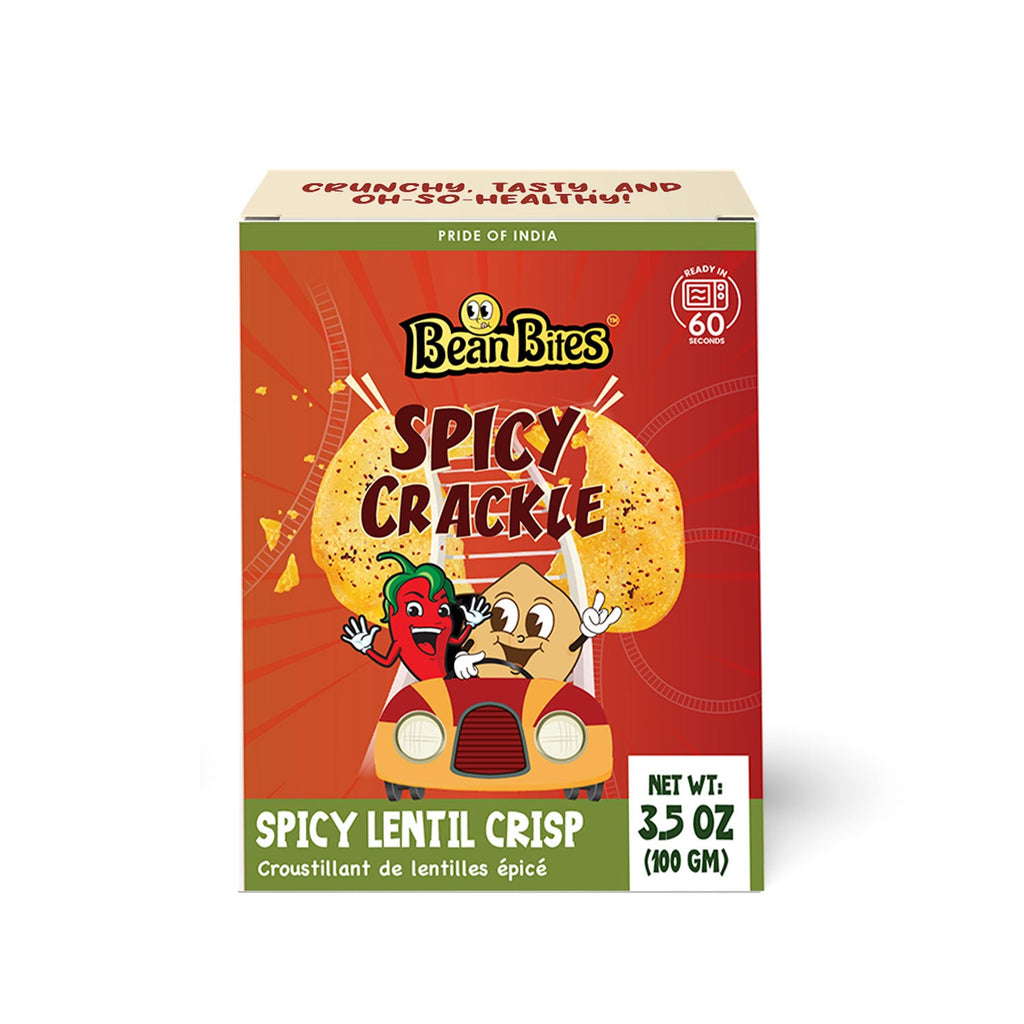 Bean Bites | Spicy Crackle Lentil Crisp 3.53 oz (100 g) | Round Crunchy Bites