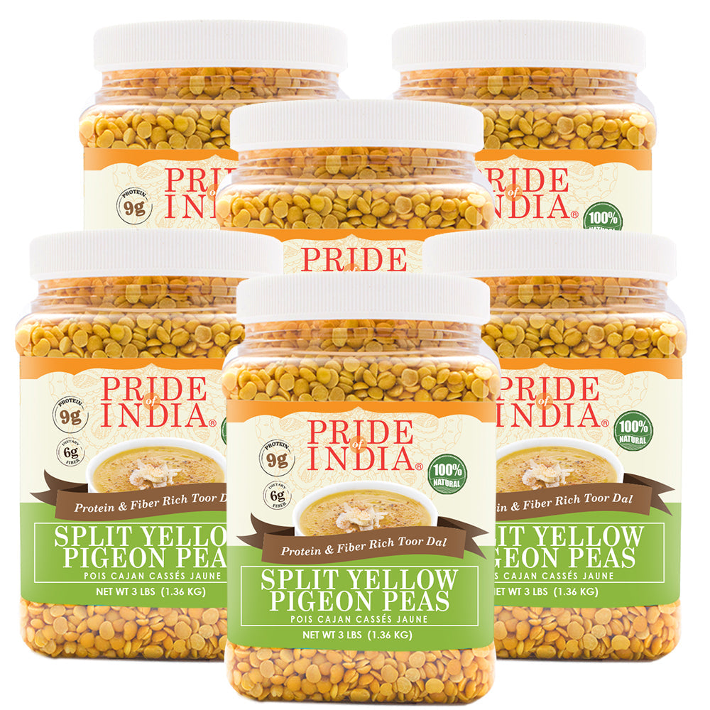 Indian Split Yellow Pigeon Peas - Protein & Fiber Rich Toor Dal Jar