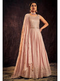 Myra Baby Pink Real Georgette Designer Gown Style Suit