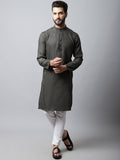 Even Apparels Brown Pure Cotton Kurta With Band Collar