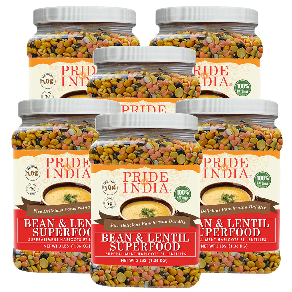 Indian Bean & Lentil Superfood - Five Delicious Panchratna Dal Mixed Jar