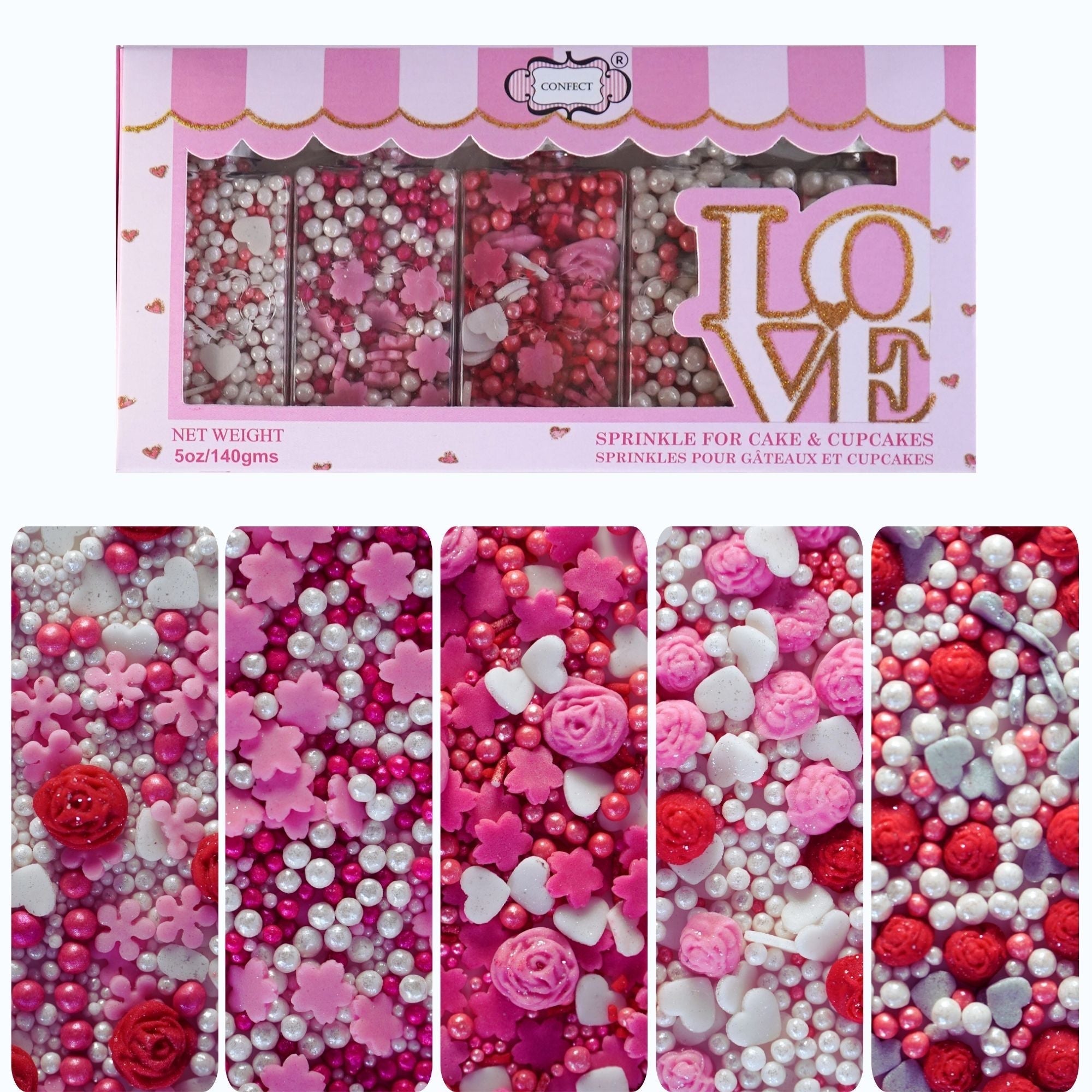 Confect Glittering Grace I Silver & White Pearls | Edible Mother's Day Sprinkles