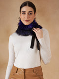 InWeave Women's Purple Black Fur Neckpiece