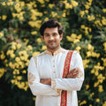 Resham Hand Embroidery Designer Men's Kurta Pattu Set by Hilo Design