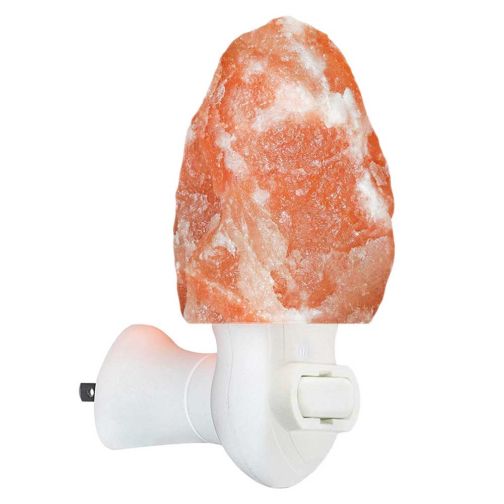 Pride of India Crystal Salt Night Lamp - Made w/ Naturally Occurring Himalayan Pink Salt– Home Decor – Handcrafted – Elevates Mood/ Brightens Space – Better Air Quality