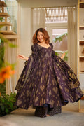 Yash Enterprise Navy Blue Digital Print Muslin Party Wear Sharara Suit Set