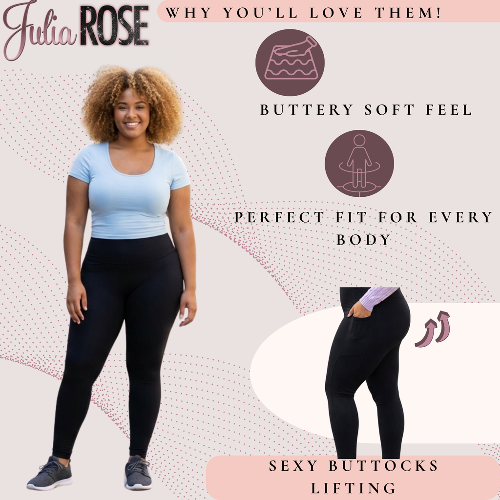 Ready to Ship | Curvy Collection - BLACK FULL-LENGTH Leggings with POCKET