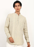 Fabmade Sandline Stripe Linen Kurta