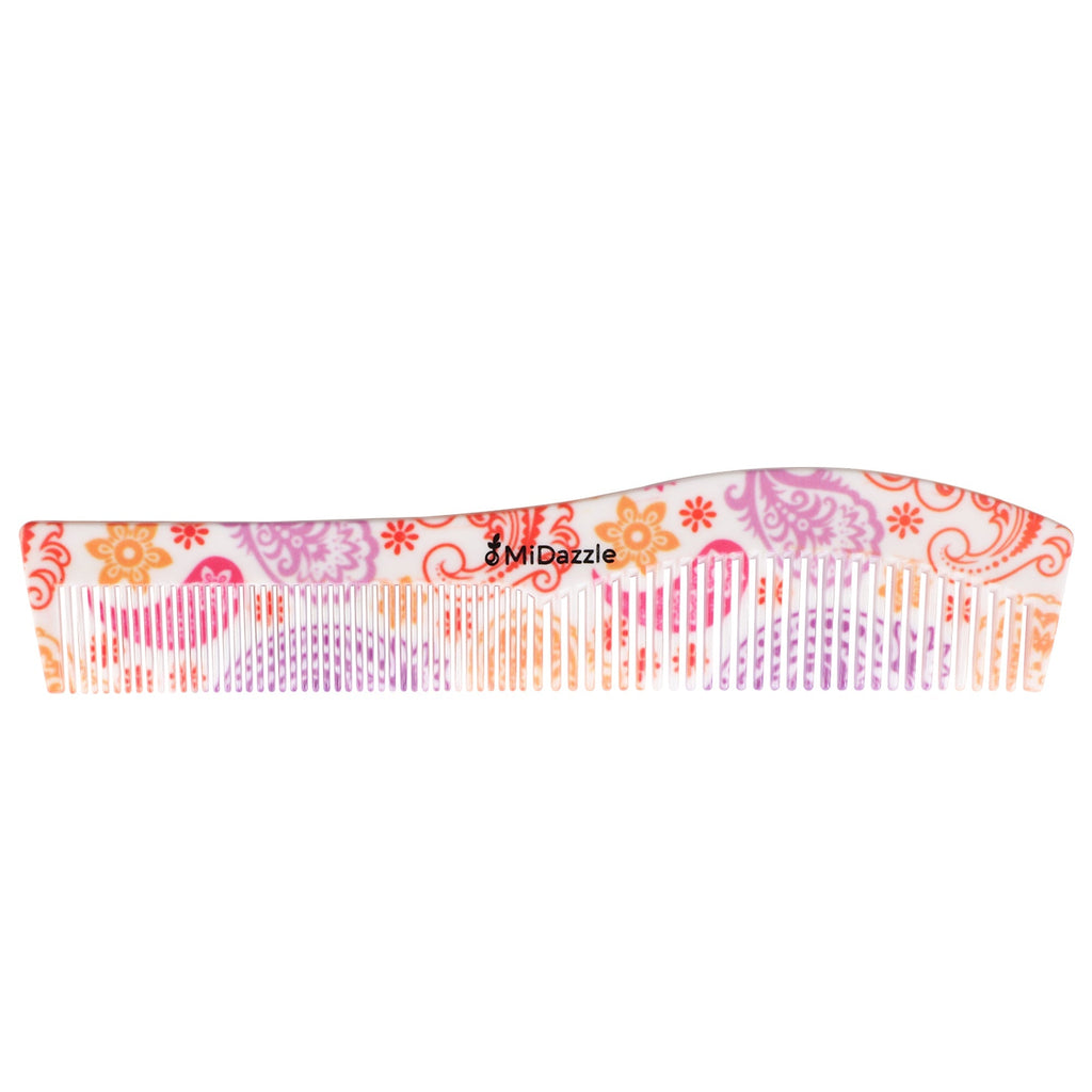 MiDazzle 360 Floral Dual Teeth Comb - Large