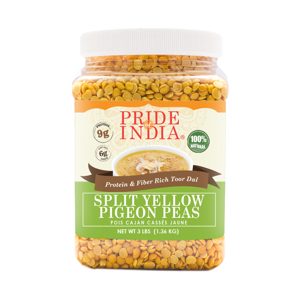 Indian Split Yellow Pigeon Peas - Protein & Fiber Rich Toor Dal Jar