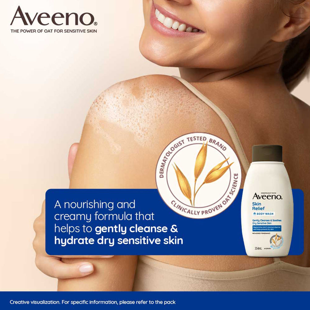 Aveeno Skin Relief Body Wash & Lotion Combo| Cleanser & Moisturizer for Dry, Itchy & Sensitive Skin