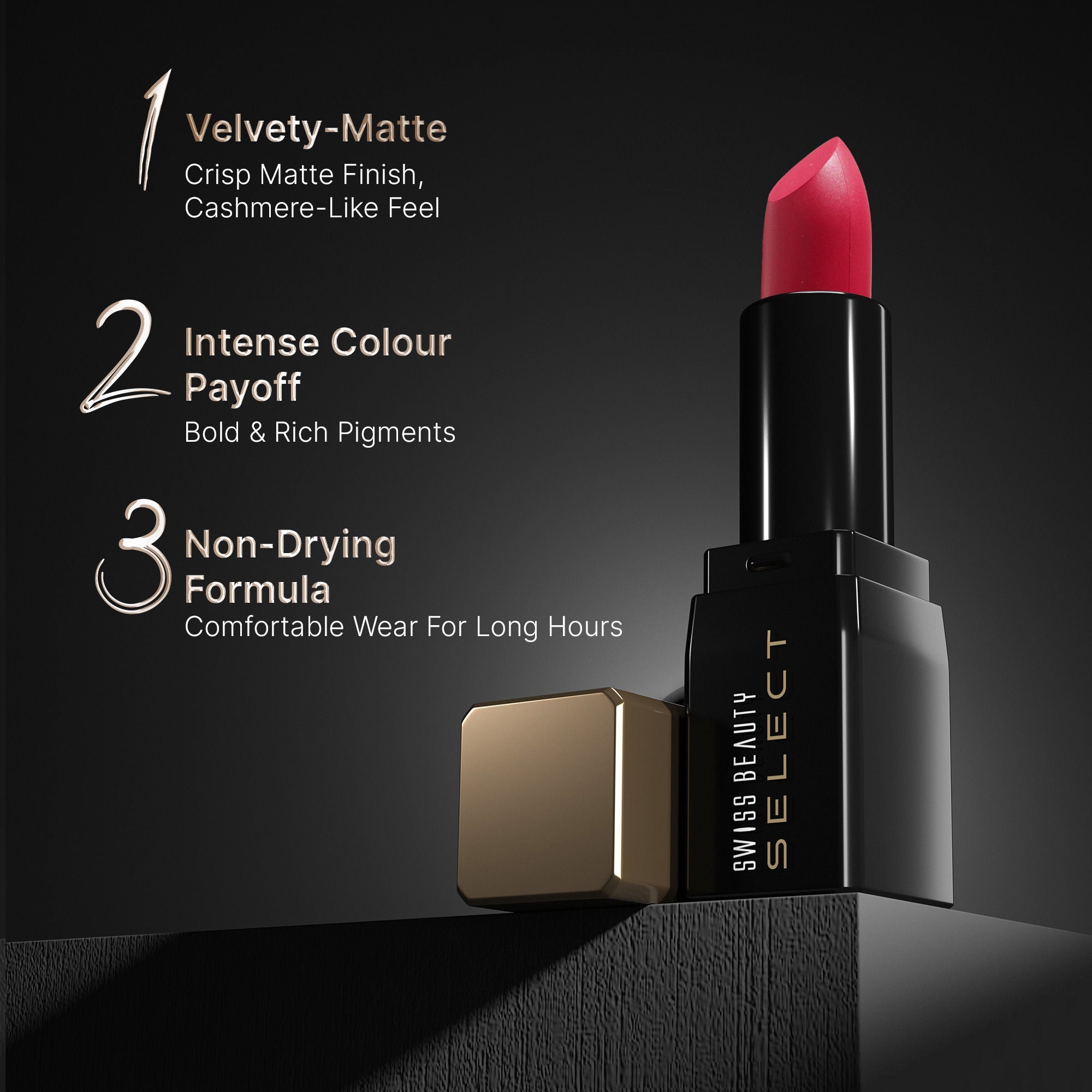 Swiss Beauty Select Dare To Matte Lipstick - 10 Racing Red